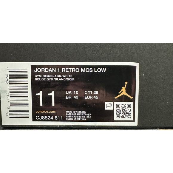 Men Sz 11 Nike Air Jordan 1 Retro MCS Low Chicago Red Baseball Cleat CJ8524 611 - Picture 7 of 8